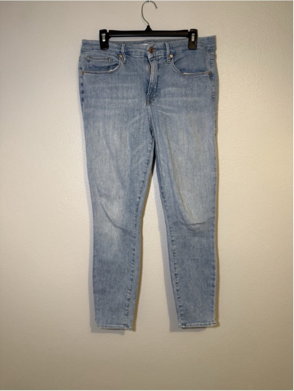 Good American Good Legs Crop Skinny Jeans GLSHRE075T Blue663 Size 14/32 $149